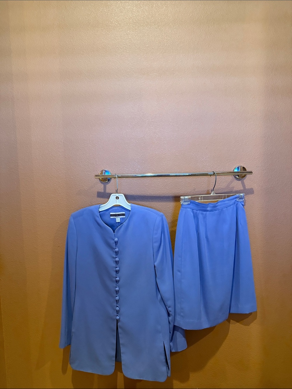 Amanda Smith Periwinkle A-Line Skirt and Jacket Set